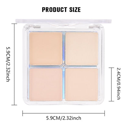 4 Colors Light Beige Nude Pink Ivory Eye Shadow Powder Palette Makeup, Neutral Matte Shimmer Cream Quad Eyeshadow Palette for Women Highly Pigmented Waterproof, paleta de sombras de ojos, Vegan