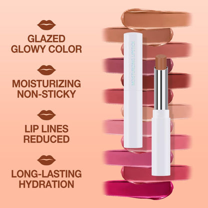 1Pcs Tinted Lip Balm Moisturizing Lipstick,Waterproof Hydrating Matte Lip Balm for Women,Creamy Natural Color Stain for Dry Lips,Soft Matte Finish with Subtle Scent (#01 Warm Orange Nude Brown)