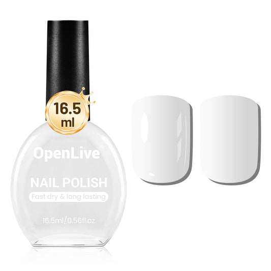 16.5ml White Nail Polish Large Volume Quick Drying Nail Polish, Fast Drying and Long Lasting Color Nail Art DIY Home Manicure Gift for Women