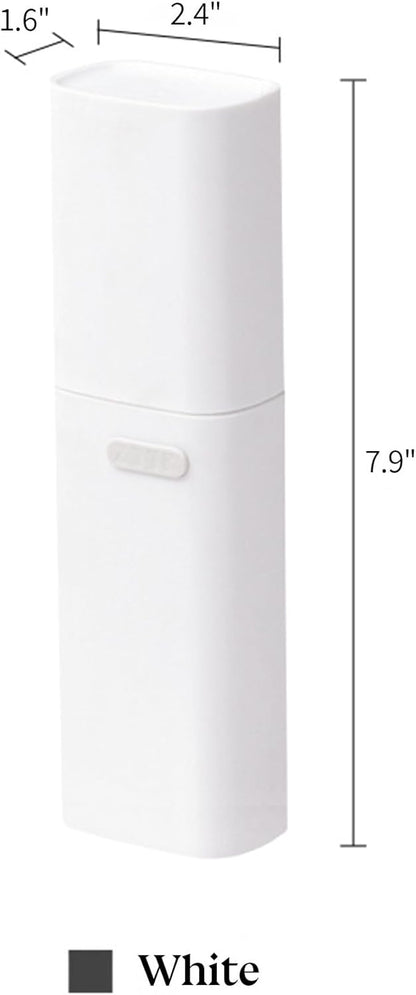 Compact Small White Travel Toothbrush Holder Case with Ventilation Hole, Portable Travel Toothbrush Cup with Cover, Storage Container for School Camping Business Trip Bathroom