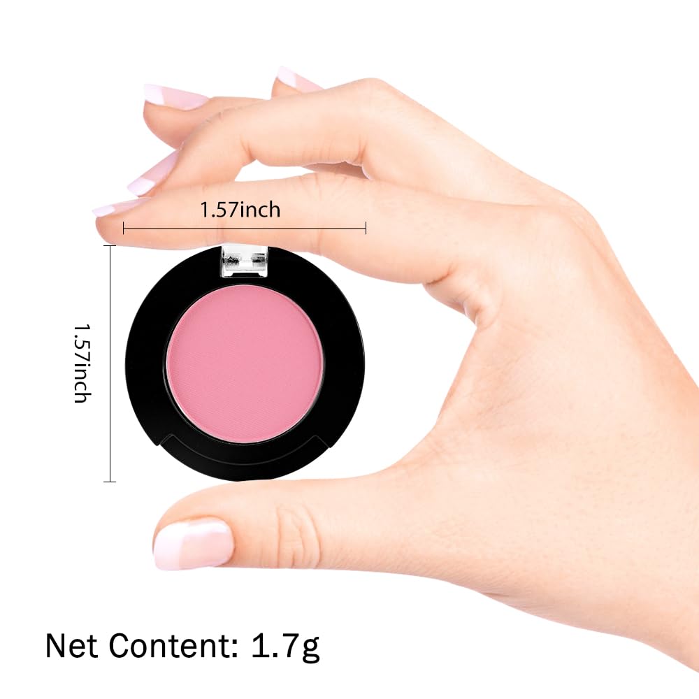 Monochrome Pressed Eyeshadow, Matte Pink Waterproof Neutral Powde Mini Eyeshadow, sombras para ojos, Talc, Paraben & Cruelty Free (C09#Matte Pink)