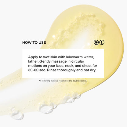 CLEARSTEM - GENTLECLEAN Vitamin C Infused Calming Wash - Facial Cleanser, Makeup Remover - Goldenseal + Green Tea - Facial Skin Care Products - Gluten Free, Cruelty Free - 6 fl oz / 207ml