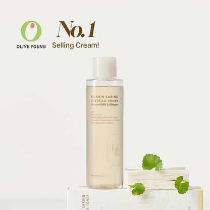 Salmon Caring Centella Toner - Salmon PDRN, pH 5.5, Salmon Egg Extract, Centella, Madecassoside, Restore and Rejuvenate, Refine Skin Texture, Low Irritation, Korean Skincare, K-Beauty
