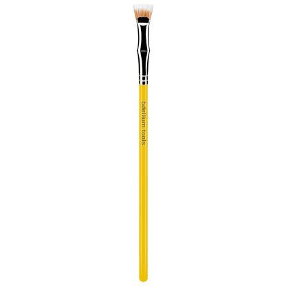 Bdellium Tools Professional Makeup Brush - Studio Series 729 Duo Fiber Bent Mascara Fan - With Soft Synthetic Fibers, For Applying Mascara (Yellow, 1pc)