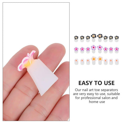 24 Pcs Toe Separators for Nail Polish Silicone Toe Separators Decorative Toe Separators Flower Toe Separators for Pedicure Toe Separator for Pedicure Toe Separator Pedicure