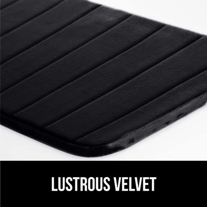 GORILLA GRIP Memory Foam Bath Mat, Soft Absorbent US Designed Bathroom Rug, Gripping Dots Machine Washable Bathmat, Cushioned Floor Mats, Shower Sink Rugs Room Décor Accessories, 24x17 Black