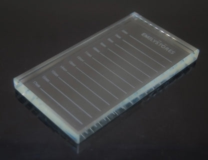 Crystal Tray Glass Eye Lash Stand Pallet Holder for Eyelash Extensions 4.5X2.5X0.4 Inch 1PC