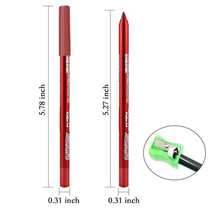 Kaely Gel Eyeliner Pencil for Women, Brick Red Eye Liner Waterproof Smudge Proof with Sharpener, Waterline Eye Makeup Liners, delineador de ojos contra el agua, Vegan & Cruelty-Free, 14