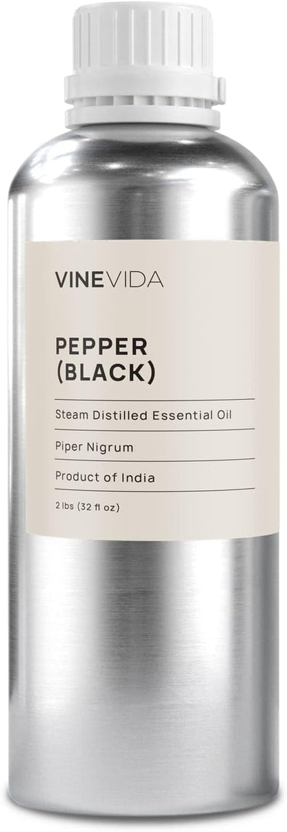 VINEVIDA Black Pepper Essential Oil - 32 oz - Undiluted - DIY Candle Scents - Bulk for Soap Making