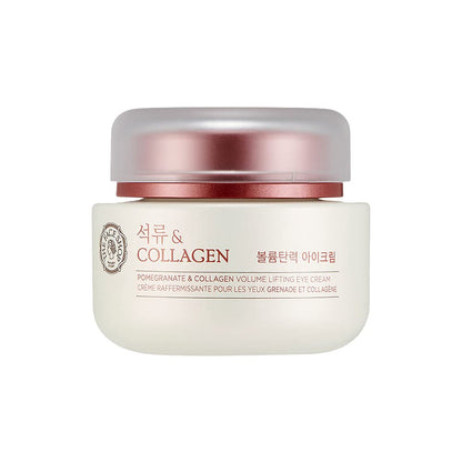The Face Shop Pomegranate & Collagen Volume Lifting Eye Cream | Ultra-Light Eye Cream for Eye Skin Lifting, Firming & Brightening | Reduce Dark Circles | Deep Hydrating Under Eye Area, 1.69 Fl Oz