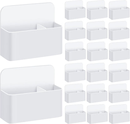 20 Pack Magnetic Dry Erase Marker Holder Bulk Whiteboard Magnetic Marker Holder Pen Pencil Organizer for Classroom Whiteboard Refrigerator Locker Storage (White)