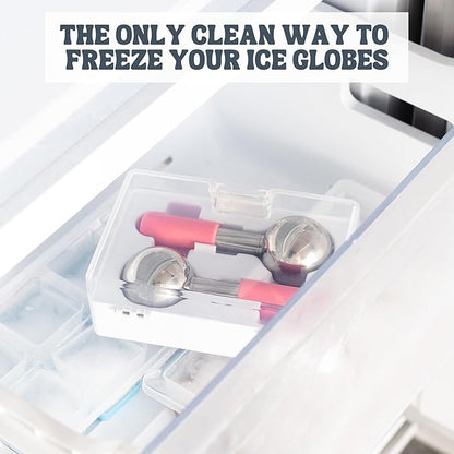 Eli with Love Ice Globes for Facials - 360 Rotating Unbreakable Steel Ice Globes with Carry Case - Professional Esthetician Supplies - Ice Roller for Face and Eyes - Ideal Skincare Tool (Pure White)