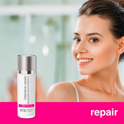 eraclea Intensive Repair & Protect Vitamin C Serum with Hyaluronic Acid, Argireline and Peptides, Anti-Aging Face Serum, Minimizes Wrinkles and Revitalizes Skin for All Skin Types (1 fl oz)