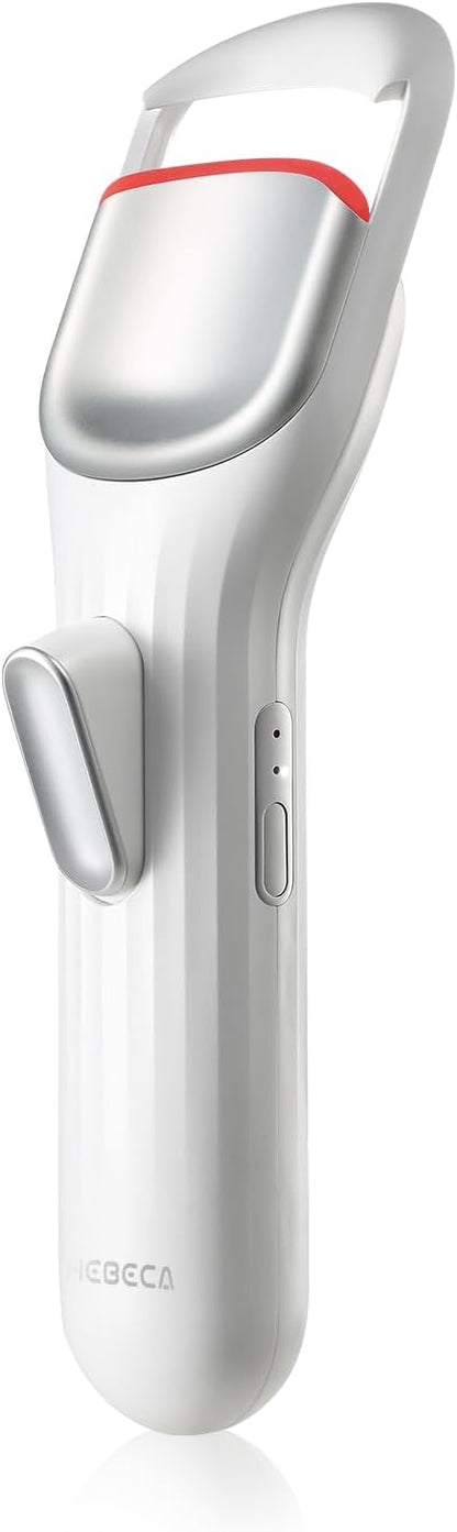 Heated Eyelash Curler Professional - Eye Lashes Curler with Innovative Heating Silicone, Electric Eyelashes Curler with 600mAh Rechargeable Battery EC4001 (White)