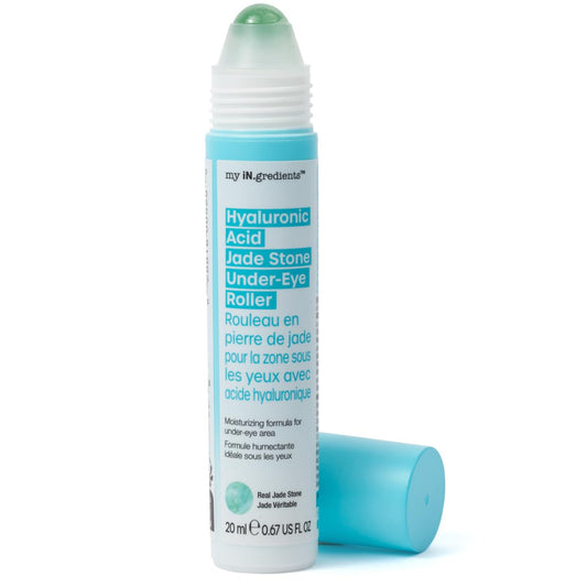 masque BAR My Ingredients Hydrating Under Eye Serum with 360° Jade Stone Roller (Hyaluronic Acid)