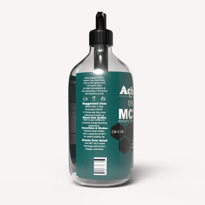 Achieved By Nature Organic MCT Oil, 32 oz, Pure MCTs from Coconuts, C8 and C10 MCTs, Keto Diet Friendly, Use in Coffee, Smoothies, High Bioavailability, Cold Pressed