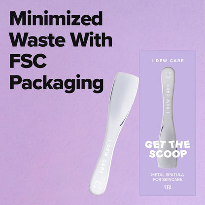 I DEW CARE Skincare Multi-functional Applicator - Get The Scoop | Stainless Steel Makeup Spatula Spoon, Beauty Mini Spoon Tool for Cream, Lip Balm, Wash-Off Masks, Mixing, Depuffing