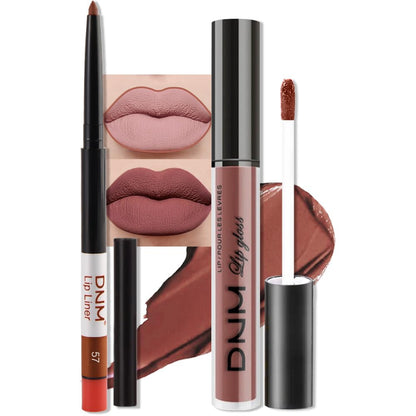 evpct 2Pcs Maroon Matte Lip Liner and Lipstick Combo Set for Women, Maroon Lip Combo Set Liquid Lips Stick Gloss and Lipliner Stains Set Long Lasting Waterproof, Lips Makeup 24 Hours originales