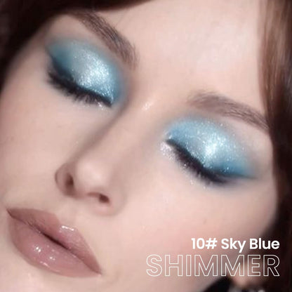 evpct Sky Blue Shimmer Cream Eye Shadow Brightener Sticks Set for Eyes, Blue Shimmery Matte Pencil Eye shadow Applicator Stick Pen Palette Makeup Waterproof sombras en crema para ojos 10#