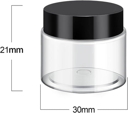 SATINIOR 36 Pieces 0.17 oz Plastic Jars with Lids Wide Mouth Airtight Reusable Container Acrylic Cosmetic Small Jars for Lotions Ointments Travel Toiletries Creams Make up Storage(Black)