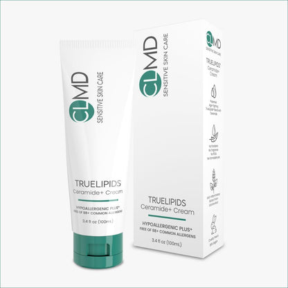 CLMD TrueLipids Ceramide+ Cream – Deep Moisturizing Barrier Support for Sensitive Skin – Hydrates and Soothes – Hypoallergenic, Nourishing, and Dermatologist-Tested – 3.4 fl oz