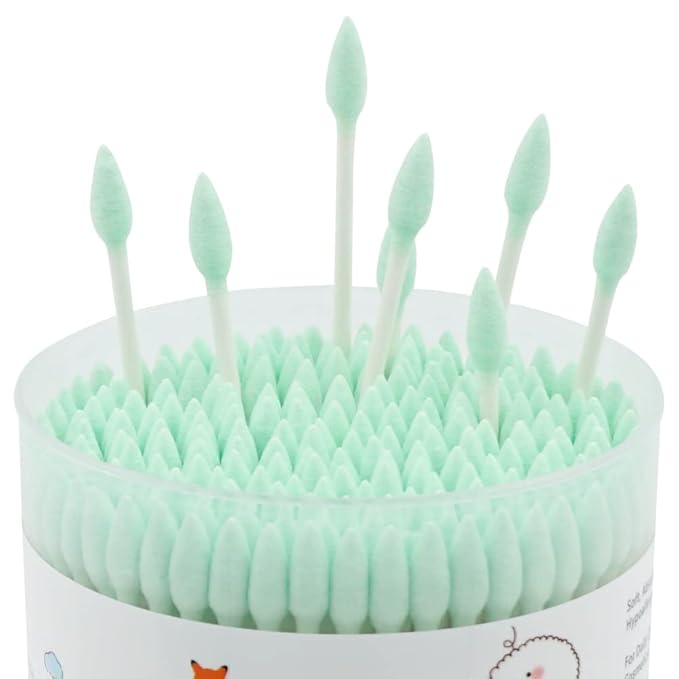 Green cotton swabs precision pointed