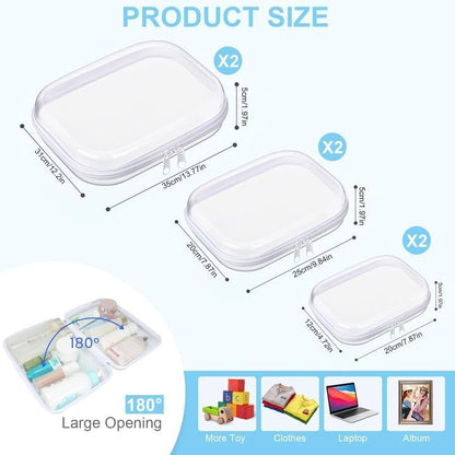 9 Pcs Clear Hard Zipper Case Hard Plastic Zipper Pouches Clear Shell Case Portable Travel Organizer Makeup Bag for Building Blocks Puzzles Cosmetics Makeup Supplies