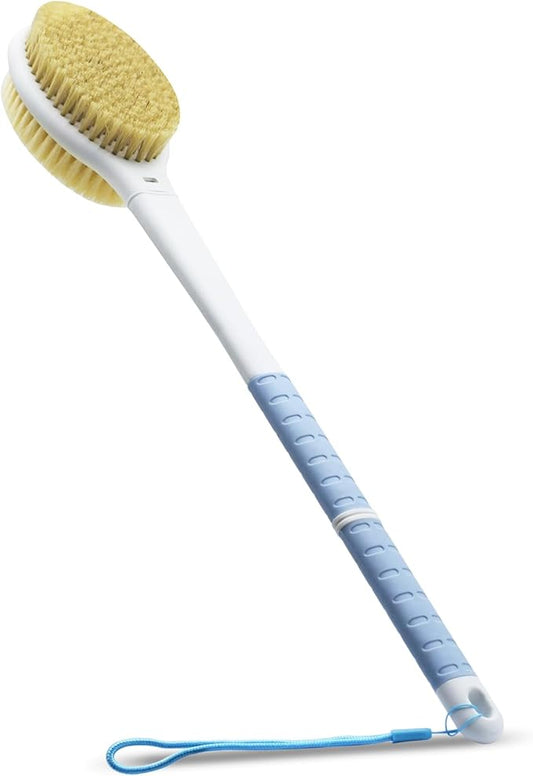 Shower brush with soft and