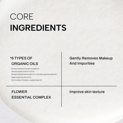 Whamisa Organic Flowers Cleansing Oil, Face Cleanser, Postbiotic-Rich Makeup Remover for Deep Cleansing, Pore Care, Rolling, Fermented, Easy Clean (260ml)