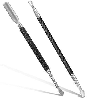 2PCS Metal Black Cuticle Pusher