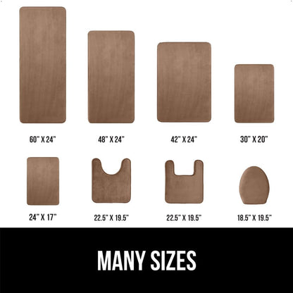 GORILLA GRIP Memory Foam Bath Mat, Soft Absorbent Velvet Bathroom Mats, Durable Dots on Underside, Machine Washable Bathmat, Carpet Rug Room Decor for Shower Tub Floor RV, 48x24 Rugs, Taupe