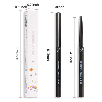Kaely 1.5mm Skinny Gel Eyeliner Pencil,Black Cat Eye Liner Makeup Pen,Cream Smooth Eyeliner Crayon,delineador de ojos contra el agua,Waterproof Long Lasting 16 Hour Wear,Vegan & Cruelty Free,01