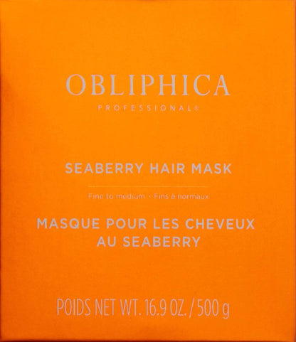 Obliphica Seaberry Hair Mask - Deep Conditioning Hydrating Treatment for Dry and Damaged Hair - Fine, Frizzy, and Color-Treated Hair - 1.05 Pound (Pack of 1)
