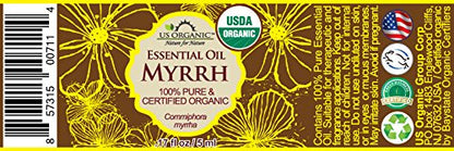 US Organic 100% Genuine Myrrh Essential Oil - Sourced from The Horn of Africa, USDA Certified Organic, Extracted by Hydro-Distillation (Myrrh, 5 ml)