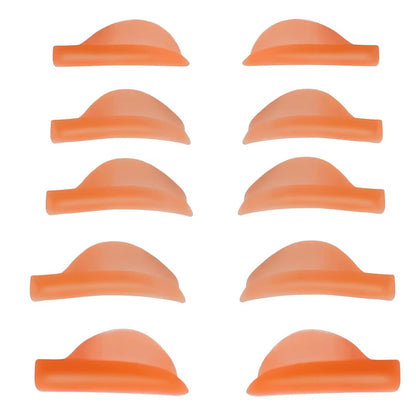 Eyelash Perm Pads Lash Lift Rods Eyelash Perm Silicone Pads 5 Sizes Reusable Soft Lash Lift Pads Shield for Different Length Eyelashes Perfect Lifting (Orange）