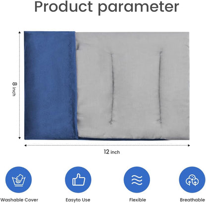 Heating Pad Microwavable with Washable Cover, 8 x 12 Multipurpose Microwave Heating Pad for Neck and Shoulders, Moist Heat Bean Bag Warm Compress for Knee, Muscles, Joints, Wrist, Abdomen (Dark Blue)