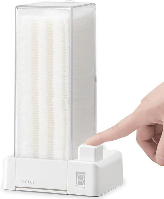 Cotton pad dispenser, automatic press