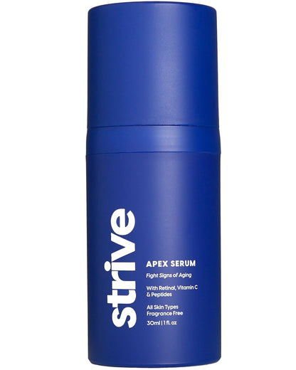 Strive - Anti-aging Retinal Serum - 0.1% Retinaldehyde, 10% Peptides & 2% Vitamin C E Ferulic Face Serum. Brightening, Firming, Wrinkle & Fine Line Reducing - Fragrance Free Anti aging Skincare - 30mL