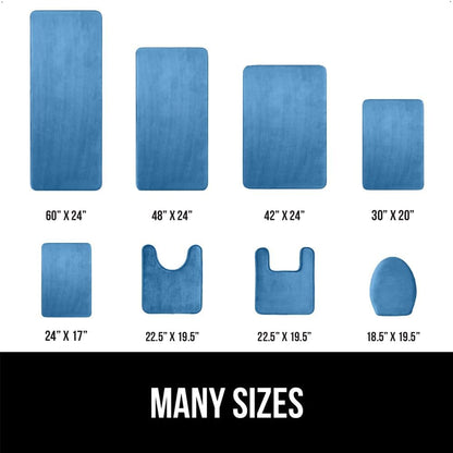 GORILLA GRIP Memory Foam Bath Rugs, Soft Absorbent Velvet Bathroom Mats, Durable Dots on Underside, Machine Washable Bathmat, Carpet Rug Room Decor for Shower Floor, 30x20 Mat, Caribbean Blue