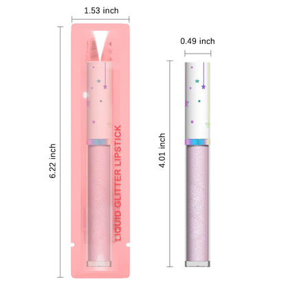 evpct 1Pcs Light Purple Glitter Metallic Lip Gloss Stain Lipstick for Women Long Lasting Waterproof 24, Light Voilet Purple Frosted Metallic Shimmer Chrome iridescent Liquid Lipstick Lip Gloss Makeup