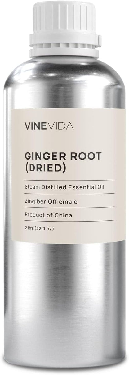 VINEVIDA Dried Ginger Root Essential Oil 32 oz - Undiluted Ginger Root Oil 32 oz - Ginger Root Candle Oil Scent - DIY Candle Scents for Candlemaking - Bulk Essential Oil for Soap Making Safe for Skin