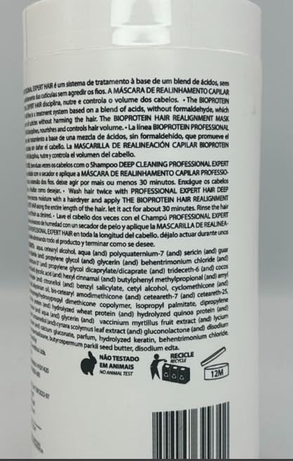 Expert Hair Botox Kit - Anti-Frizz, Thermo-Active, Natural Look, Queratina para El Cabello, 2x 1kg/35.3 oz, For All Hair Types and Textures, Cream, B-tox kit (Smooth + Bio)