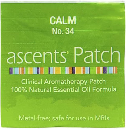 Calm No. 34 Patche for Stress Relief | Essential Oil Blend Natural Aromatheraphy Stickers | Non-Metallic Safe for MRI, Easy Peel and Stick Aroma Calming Patch,50 Patches Pack