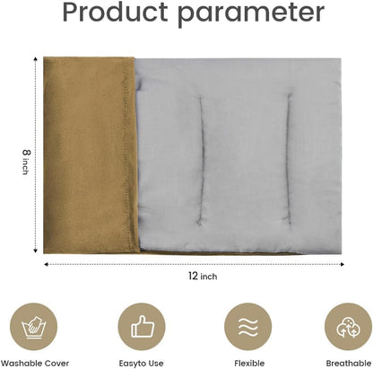 Heating Pad Microwavable with Washable Cover, 8 x 12 Multipurpose Microwave Heating Pad for Neck and Shoulders, Moist Heat Bean Bag Warm Compress for Knee, Muscles, Joints, Wrist, Abdomen (Khaki)