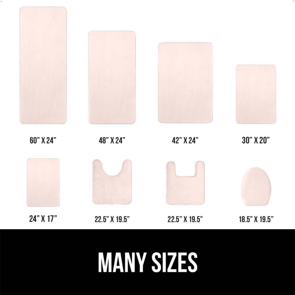 GORILLA GRIP Memory Foam Bath Mat, Soft Absorbent Velvet Bathroom Mats, Durable Dots on Underside, Machine Washable Bathmat, Carpet Rug Room Decor for Shower Tub Floor RV, 30x20 Rugs, Pink