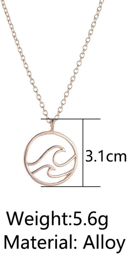 Jovono Boho Fashion Wave Pendant Necklaces Dainty Necklace Chain Jewelry for Women and Girls