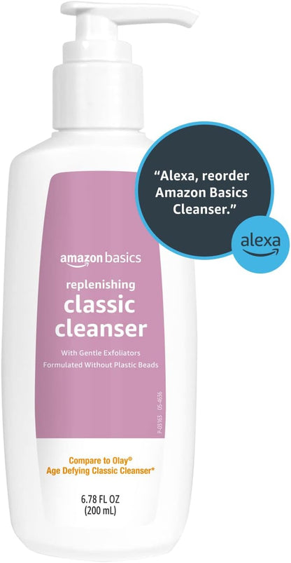 Amazon Basics Replenishing Cleanser Exfoliating Face Wash, Unscented, 6.78 fl oz (Pack of 1)