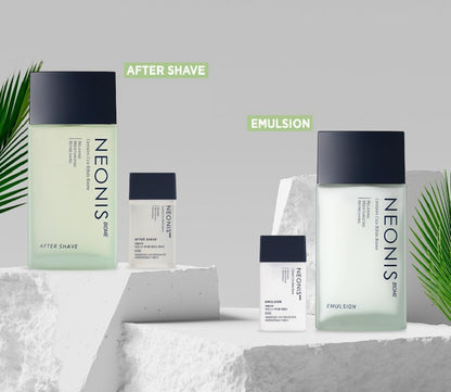 WELCOS Kwailnara NEONIS Aftershave 5.07 Fl oz & Emulsion 5.07 Fl oz with Convenient 1 Fl oz Travel Sizes Each | Gift Set | Korean Men's Skincare