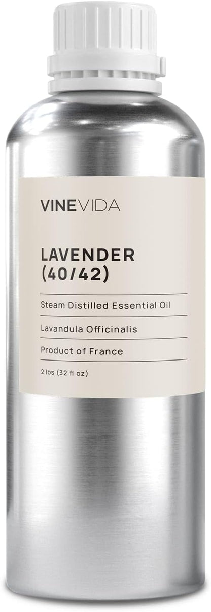 VINEVIDA Lavender 40/42 Undiluted Essential Oil 32 oz - Pure, Natural, and Raw Ingredients