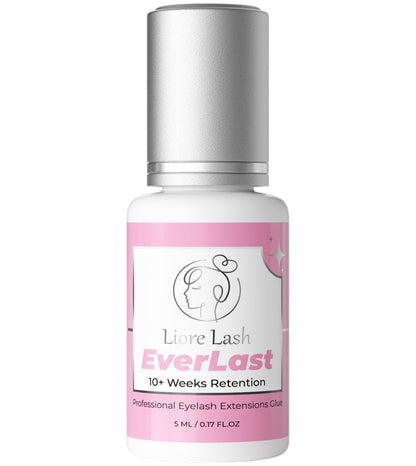 Everlast Strong Eyelash Extension Glue Liore Lash/Retention - 10 Weeks/ 0.5-1 Sec Fast Dry/Black Adhesive/Professional Supplies for Classic/Volume Lashes